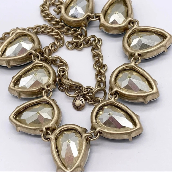 J. Crew Aqua Blue Faceted Teardrop Necklace - Picture 2 of 3